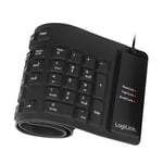 Logilink | Flexibelt vattentätt tangentbord USB + PS/2 | ID0019A | Flexibelt tangentbord | Trådbunden | DE | Svart