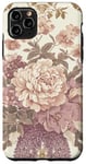 Coque pour iPhone 11 Pro Max Vintage Violet Pivoines Jardin Botanique Décoration d'intérieur