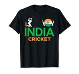 India Cricket Flag Tee For Lovers Of Cricket Game Player Fan T-Shirt