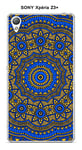 Coque Sony Xperia Z3+ design Mandala rosace bicolore Bleu & Jaune