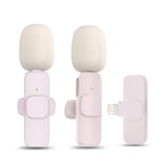 Langaton Lavalier-mikrofoni - Mini Mic iPhone- ja Android-laitteille - Pinkki 2in1 Type-C:lle