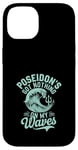 Coque pour iPhone 14 Poseidon Dieu de la mer Océan Trident et vagues Illustration