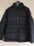 RRP £80 MENS M&S SIZE XL 44-46" REG L BLACK THERMOWARMTH STORMWEAR PUFFER JACKET