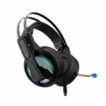 Casque de jeu USB filaire 7.1 casque stéréo virtuel RVB avec microphone pour ordinateur portable PC Gamer noir