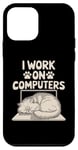 iPhone 12 mini I Work On Computers Persian Longhair Cat Case