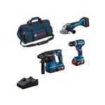 Bosch - Kit Combo Kit Combo 18V (3) : gsb 18V-45+GWS 18V-10+GBH 18V-22+2x 5.0Ah+1x 5.5Ah