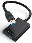 LQIESDD Adaptateur USB vers HDMI, câble Graphique vidéo HD 1080p, convertisseur USB 3.0/2.0 vers HDMI Audio Vidéo, pour PC, Ordinateur Portable, projecteur, Moniteur HDTV, Compatible avec Windows