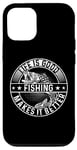 iPhone 12/12 Pro Funny Fischer Logo with Perch Pike - Fisherman, Hobby Fisherman Case