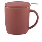 PLINT Brew Mug with Lid Stoneware Coffee, Tea, Soup Cup, Dishwasher Safe Premium Terracotta rose color Mug, ideal for office & home, Friends Gifts for Women,Birthday Presents from Him Her,450 ml