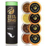 A Taste of Mexico Spice Gift Set (Chipotle, Jalapeno, Chilli Lime Salt, Mole) - Premium Spice Gift Sets by ZEST & ZING. Christmas, Housewarming, Birthday, Wedding Gifts for Foodies.