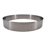 De Buyer - Cercle à tarte rond VALHORNA en inox perforé - Diamètre 20,5 cm, hauteur 3,5 cm