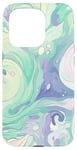 iPhone 15 Pro Swirl Green Color Illustration Pattern Abstract Art Case