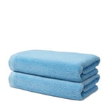 Set of 2 Hand Towels 50x100cm - Premium 100% Turkish Cotton Towel - 500 GSM - For the home. hair salon or nail salon - Very Soft & Absorbant - Certified Oeko-TEX - Light Blue