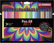 Feutre dessin - STABILO Pen 68 - Etui carton ARTY x 30 feutres de coloriage pointe moyenne - gamme ARTY