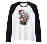 Harmonica Harmonicist Christmas Hat Xmas Raglan Baseball Tee