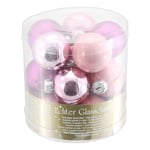 Juletrekuler Glass 3,5Cm Rosa 15Pk