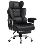 GTPLAYER Chaise Gaming, Ergonomique Fauteuil de Bureau avec Support Lombaire à Ressorts ensachés, Siège Large avec Accoudoirs Souple et Repose-Pieds, Réglable en Hauteur, Noir