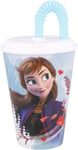 Disney Frozen Anna, Elsa and Olaf Tumbler Cup 430ml Capacity with Straw