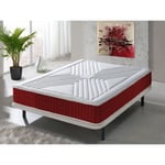 Matelas 140x200 à mémoire de forme avec 5 cm de mémoire - Hauteur 25 cm - Orthopédique - Bande microfibre - Orthopédique - Ergonomique