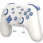 PXN P50 Manette Switch Sans Fil avec Macro Boutons, Vibrations, Gyroscope, APP, Turbo et NFC, pour Nintendo Switch&PC - Blanc