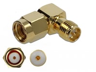 Delock Adapter RP-SMA plug to RP-SMA jack 90Â° 10 GHz