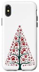 Coque pour iPhone X/XS Arbre de Noël amusant avec empreintes de pattes de chien mignon