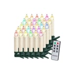 30 Bougies LED Multicolores pour Sapin de Noël : Télécommande incluse