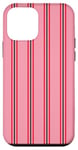 Coque pour iPhone 12 mini Rose Rouge rayé Girly Esthétique Preppy Stripe