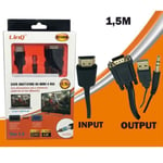 Trade Shop - Hdmi To Vga Converter Cable With Usb Jack Audio Male 1.5mt Hv1505m