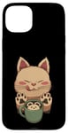 Coque pour iPhone 15 Plus Kawaii Kitty Latte Little Mouse Tasse à café Motif chat