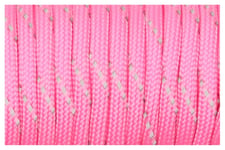 LaiYueShangMao Multi-functional 550 Reflective Parachute Cord Lanyard Tent Rope 7 Strand Paracord For Hiking Camping for Camping Outdoor Garden (Color : Pink reflective, Length(m) : 50feet)