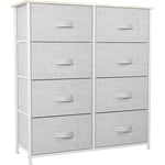 Toolive - Commode 8 tiroirs, Commode Chambre Adulte en Tissu, Meuble de Rangement Chambre, Cadre Stable en Métal, Commode Chambre Enfant pour