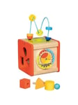 Goki Wooden Activity Cube Beatbox and Motor Skills Spiral