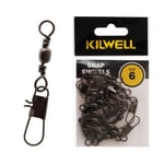 Kilwell Snap Swivels Black Size 6 15-20kg Qty 16