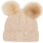 HUTTEliHUT BIG PLYS hut wool w/2 alpaca pompoms – sand/light camel - 2-6år