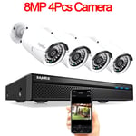 8CH 8MP Wired NVR POE Security Camera System 5MP IP66 Outdoor IR-CUT CCTV Canera