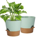 Idealife Pots à Plantes,Pot de Fleurs,2 Pcs Pot de Plantes en Plastique, 25.4 cm Plastique Auto-Arrosant Pot à Fleurs Décoratif Moderne pour Plantes d'Intérieur Et d'Extérieur,Fleur