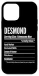 Coque pour iPhone 12 mini Desmond Gift, Faits nutritionnels Taille de portion, calories