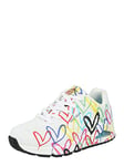 Skechers Women's UNO Spread The Love Sneaker, White, 2 UK