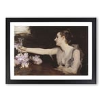 Big Box Art Madame Gautreau Drinking by John Singer Sargent Framed Wall Art Picture Print Ready to Hang, Black A2 (62 x 45 cm)