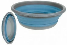 Collapsible Round Wash Bowl - Blue - Ideal for camping - NEW - FREE P&P