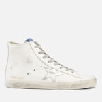 Golden Goose Francy Distressed Leather and Suede High-Top Trainers - UK 8