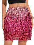 zffriction Sequin Skirt for Women Glitter Skirt Elastic Waist A Line Hip Skirt Sparkly Mini Skirt Rave Short Skirt Party Concerts Night Out Outfit (UK, Alpha, S, Regular, Regular, Red)