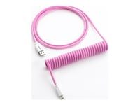 Cablemod Classic - Tastaturkabel - Usb (Hann) Til 24 Pin Usb-C (Hann) - 1.5 M - Rullet Sammen - Strawberry Cream (White On Pink)