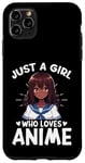 Coque pour iPhone 11 Pro Max Just a Girl Who Loves Anime Merch Afro-Américain Afro