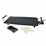 Large Electric Teppanyaki Grill Griddle Hot Plate Steak Cooking NONSTICK 48x26cm