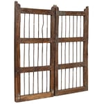 Biscottini Porte en Bois pour extérieur 110x5x97 cm | Porte de Jardin avec Double Porte | Porte de Jardin extérieur Vintage restauré