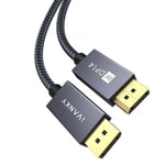 IVANKY Câble DisplayPort 3m [8K@60Hz], Câble DP Mâle Mâle Supporte 8K@60Hz, 4K@144Hz, 2K@165Hz pour PC ASUS/Dell/Acer, Carte Graphique GTX, Ecran et Plus