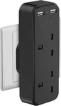 Double Plug Adapter with 2 Usb Charging Ports,multi Sockets Plugs Extension Wall