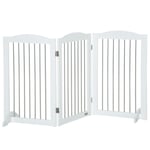 Foldable Dog Gate for Doorways, Stairs, Halls - White